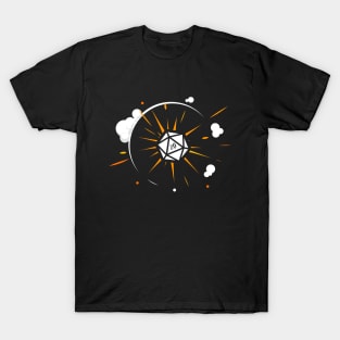 Polyhedral D20 Dice Critical Hit Explosion T-Shirt